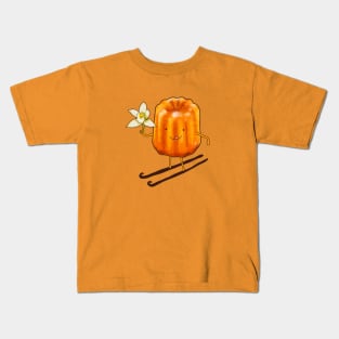 mignon cannelé sur des skis de vanille Kids T-Shirt